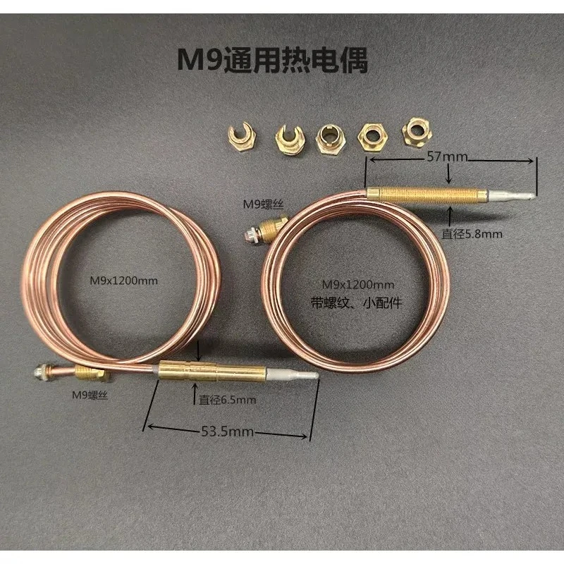 For Universal Heater Oven Pot Boiler M9 Thermocouple Temperature Sensor with Threaded Probe for Industrial Kitchen Lab
