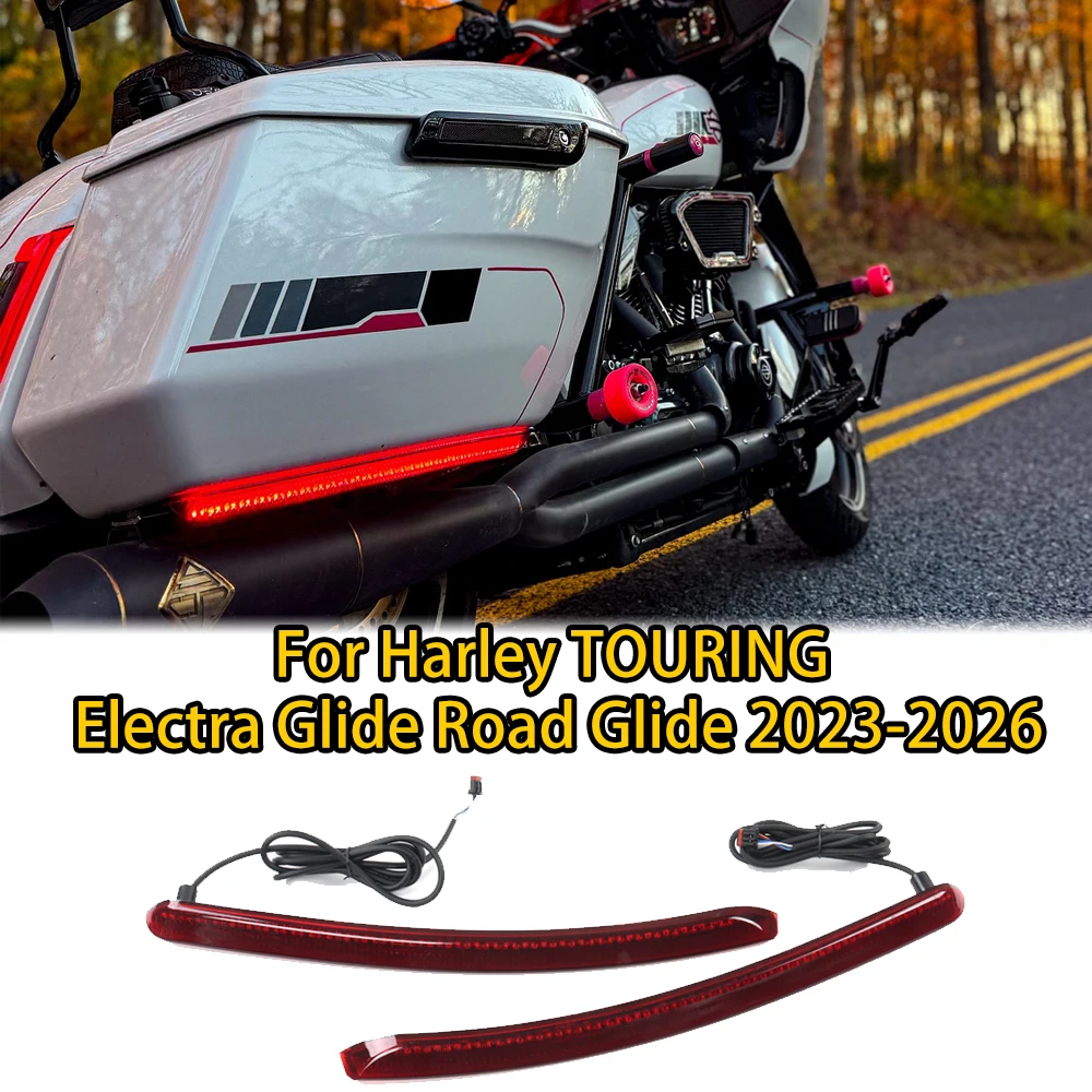 2025 2026 for Harley Touring CVO Road Glide ST Electra Glide LED Saddle Bag Turn Signal Safety Lights, Easy Mount