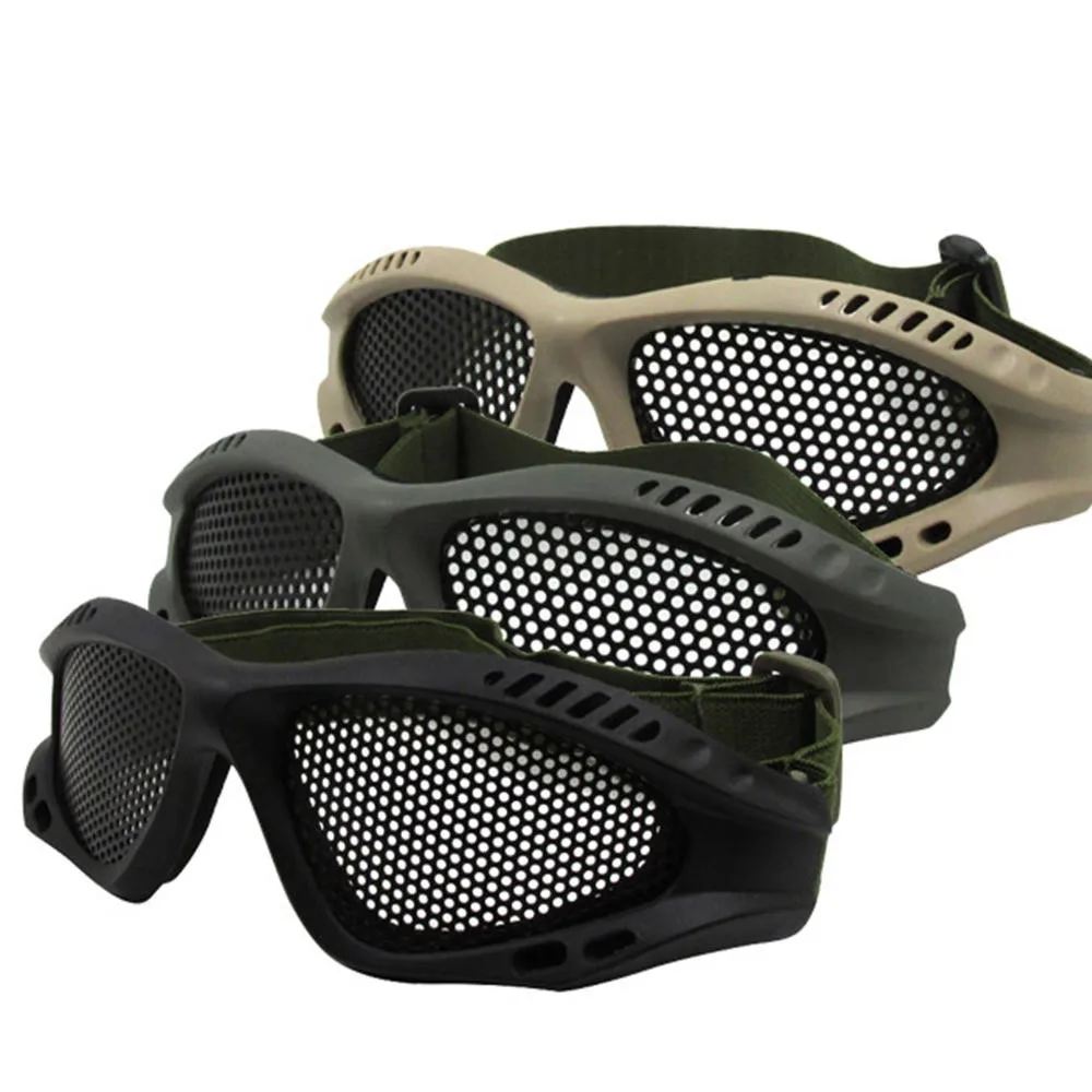 Mesh Airsoft Tactical Safety Goggles Glasses Face Eye Protection Mask Impact Resistant Glasses Protect Eyewear