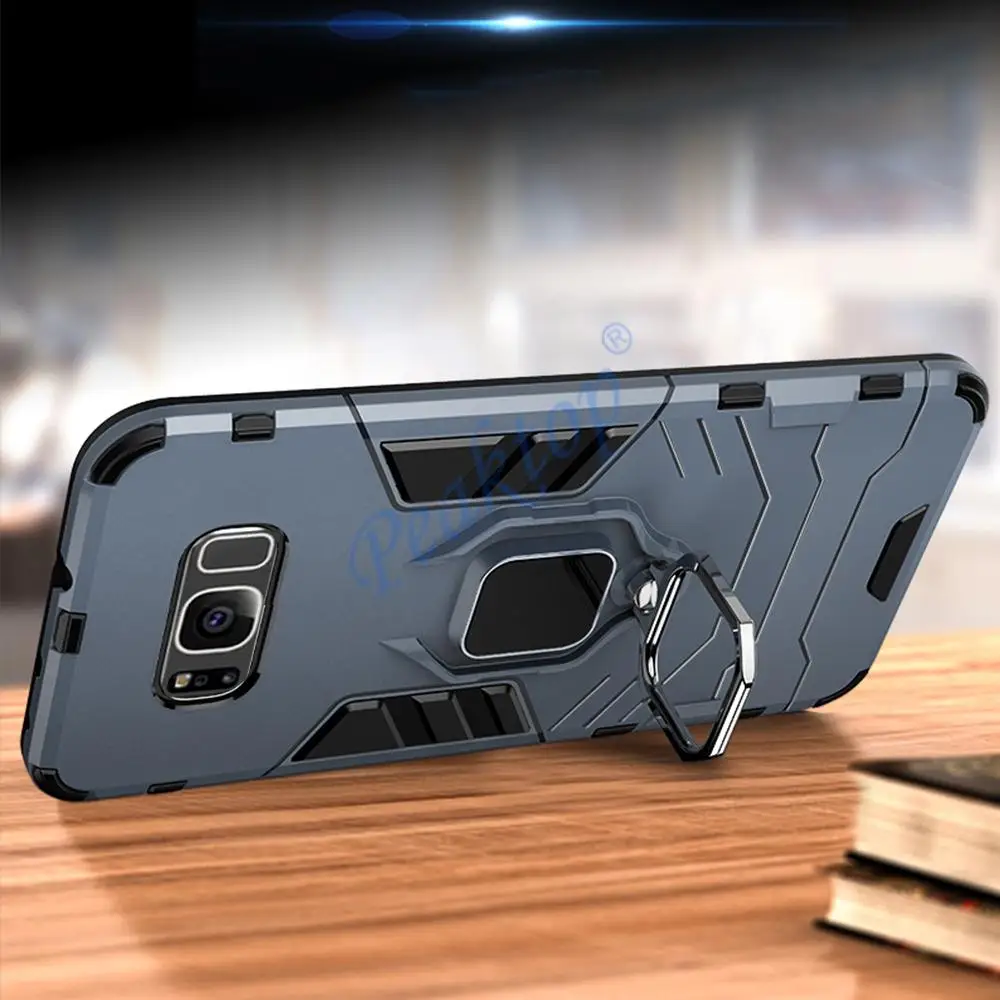 For Samsung Galaxy S8 Case Armor PC Cover Metal Ring Holder Phone Case For Samsung S8 S8 Plus  M40S Cover Shockproof Hard Bumper