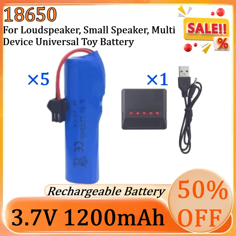 New 18650 3.7V 1200mAh High Quality Battery for Loudspeaker, Small Speaker, Multi Device Universal Toy Battery