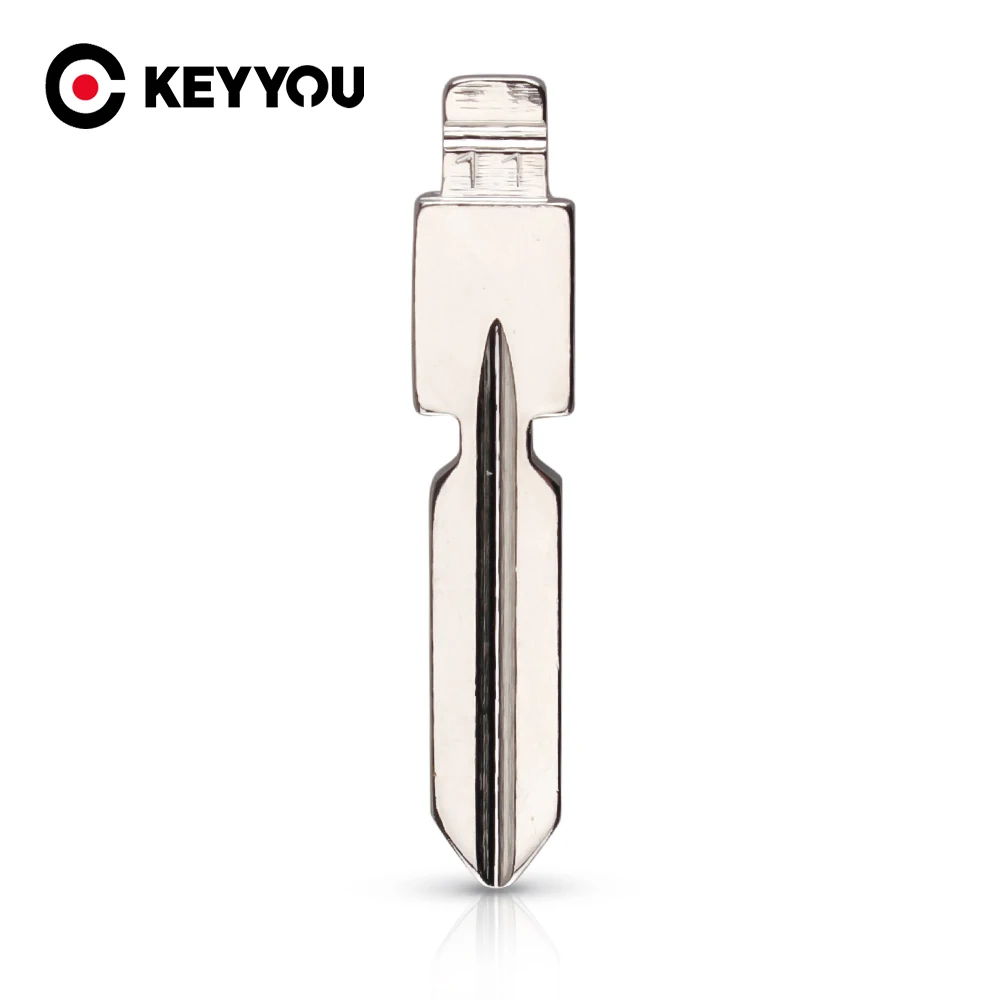 

KEYYOU 10pcs Metal Blank For Mercedes Uncut Flip KD Remote Key Blade Type #11 Replacement For Benz 126 124 W140 S320 Car Blank