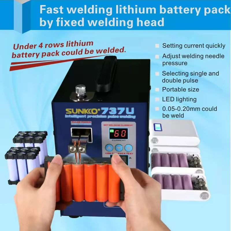 

737U Dual Mode Battery Welder with Fast Current Setting & Lithium Cell Tester Portable Industrial