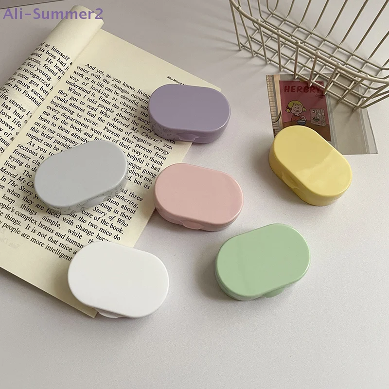 Portable Mini Contact Lens Box With Mirror Plastic Contact Lens Case Macaron Color Lens Box Care Box Travel Outdoor Home Gift