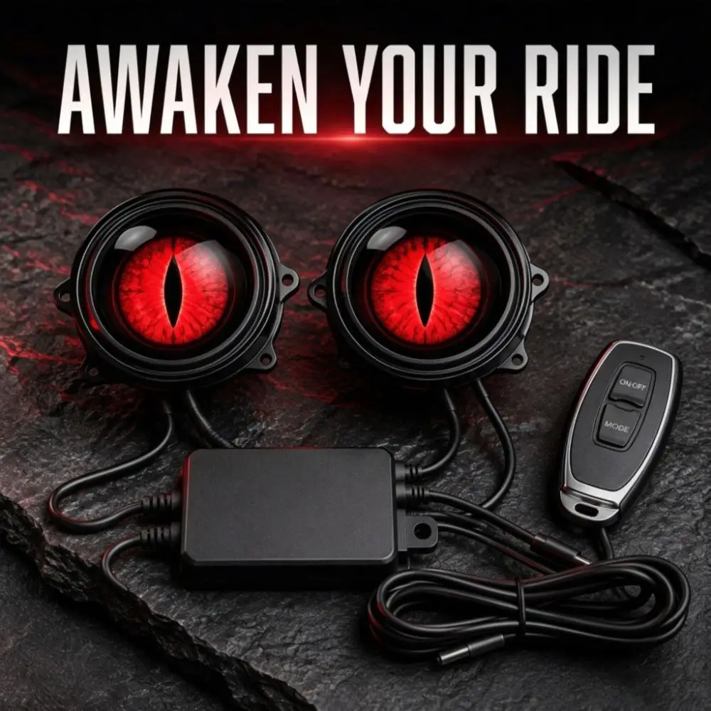 Creative Car Demon Eye Light Flashing Color Changing Vehicle Signal Lights Safety Dynamic LED Atmosphere Light Universal Car Fit