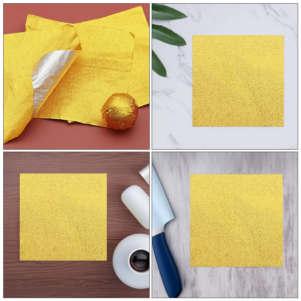 600Pcs Elegant Gold Foil Chocolate Candy Wrappers Food Safe Aluminum Sheets for Homemade Sweets Party Treats Freshness Retention view 2