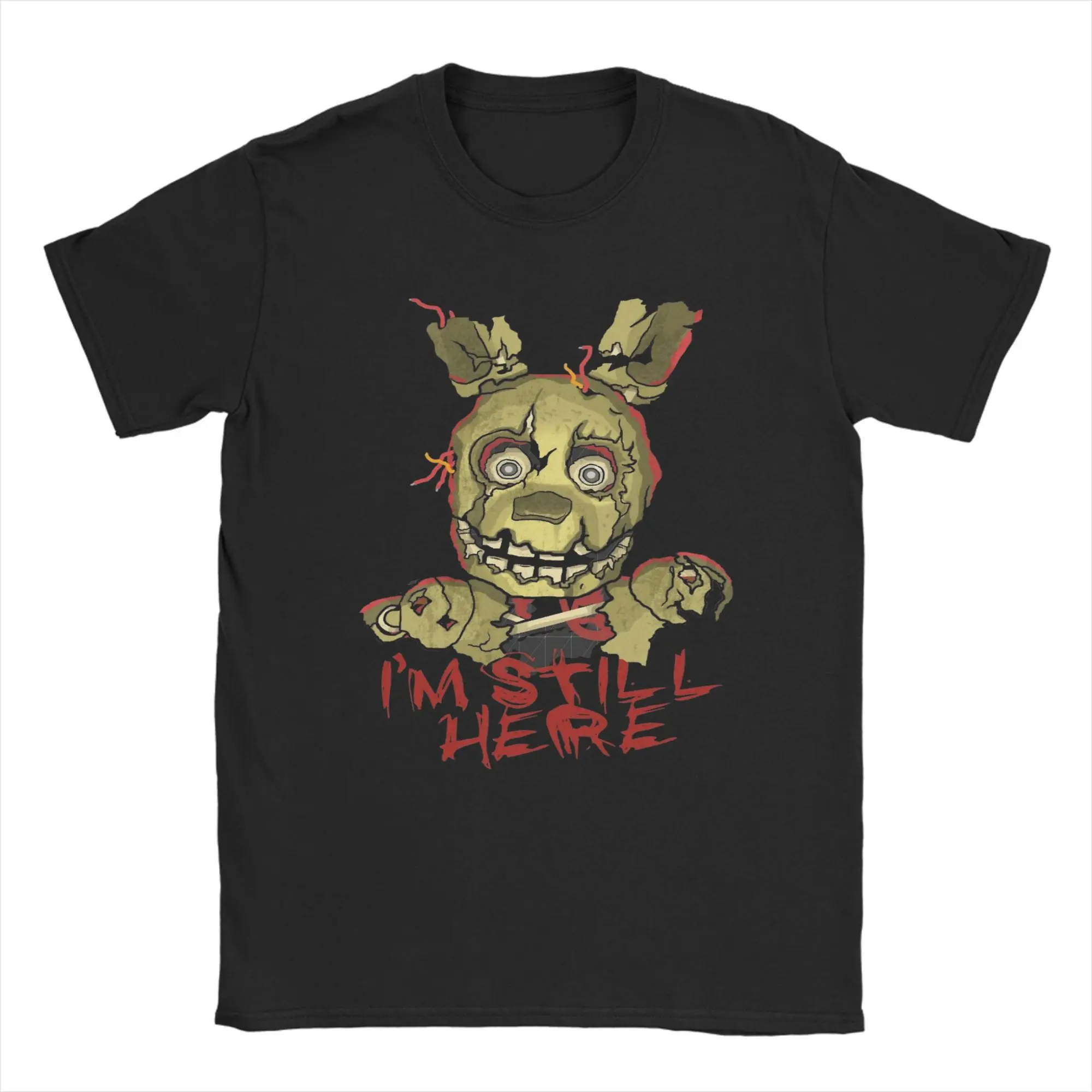 Camiseta de algodón puro Springtrap de Freddy para hombre, camisetas Vintage de verano con cuello redondo, camiseta Harajuku de talla grande, ropa en oferta