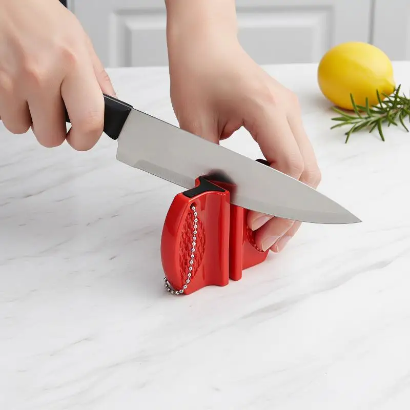 Mini Knife Sharpener Rough And Delicate Double Sided Sharpener Portable Ceramic Sharpener Pocket Outdoor Camping And Hiking
