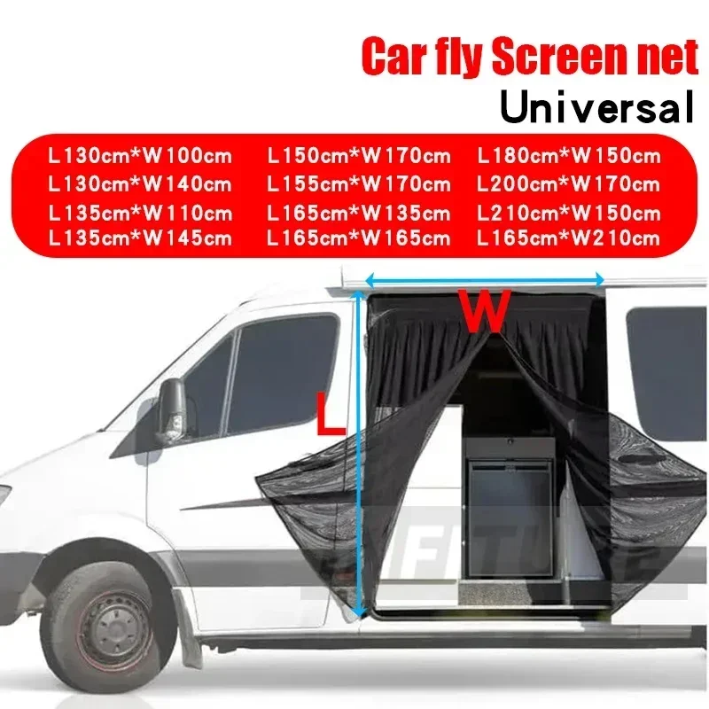 Mosquitera de malla para puerta corredera con pantalla magnética Universal, mosquitera para pantallas de coche, mosquitera para puerta trasera de coche