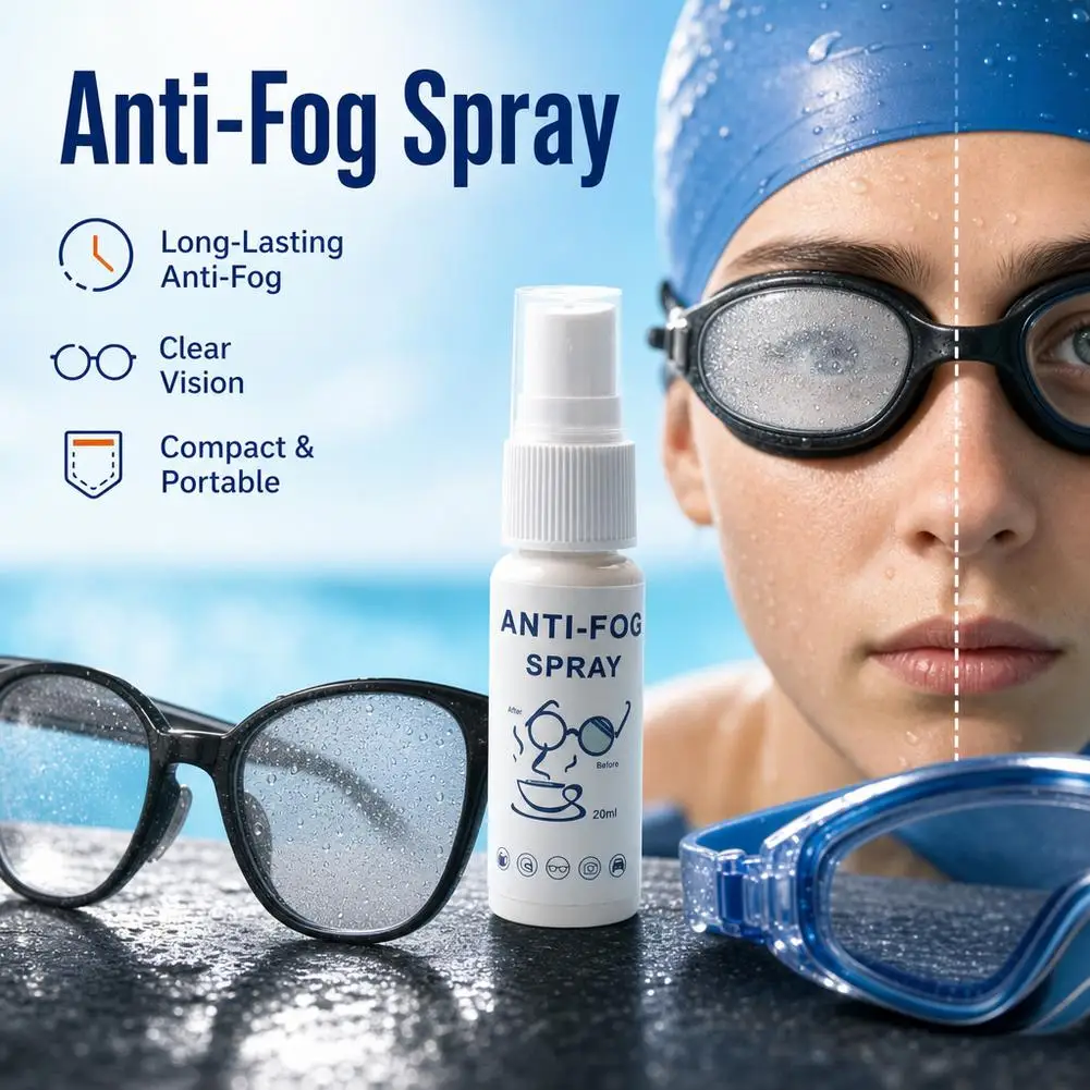 20ml Anti Fog Spray for Glasses Windshield Defogger Eyeglass Lens Glass Cleaner Safety Eyeglass Defogger Mirror Coating Agent