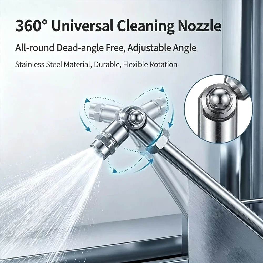 360 Swivel AC Cleaning Wand Fan Nozzle 1/4 Quick Connect Pressure Washer Extension Wand Universal High Pressure Car Wash Gun
