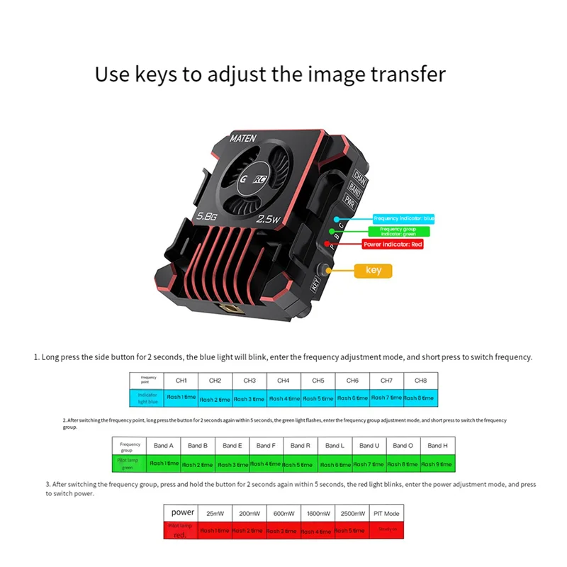 【Получшие предложения】2,5 Вт VTX для GEPRC 48CH поддерживает регулировку параметров OSD для FPV дрона дальнего действия