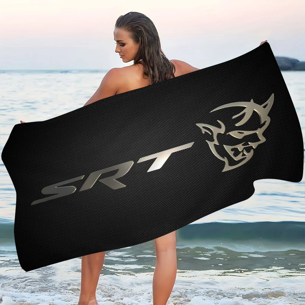 S-SRT D-Dodge تشالنجر سيارة بطانية من الألياف الدقيقة التجفيف السريع مناشف الشاطئ المتضخم الطباعة سوبر ماصة بطانية منشفة حمام السباحة #4