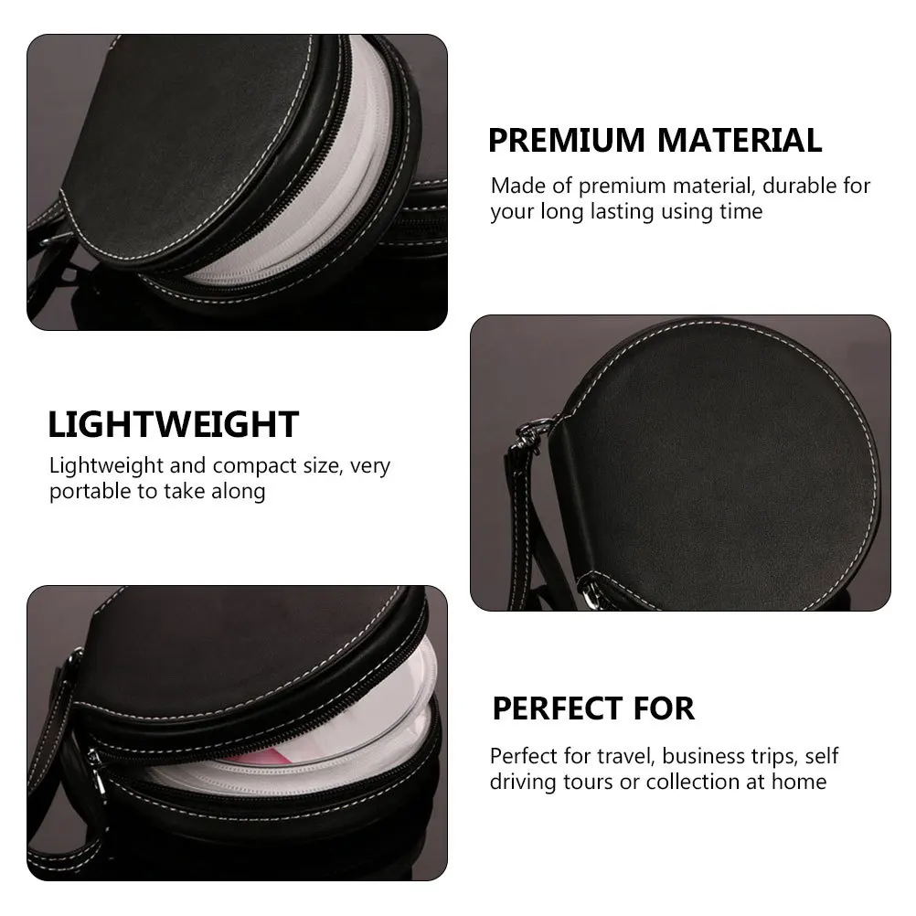 

1Pcs Car Cd Storage Bag Black Premium Organizer Portable Zipper Pouch Travel Business Dvd Storage Compact Car Cd Holder