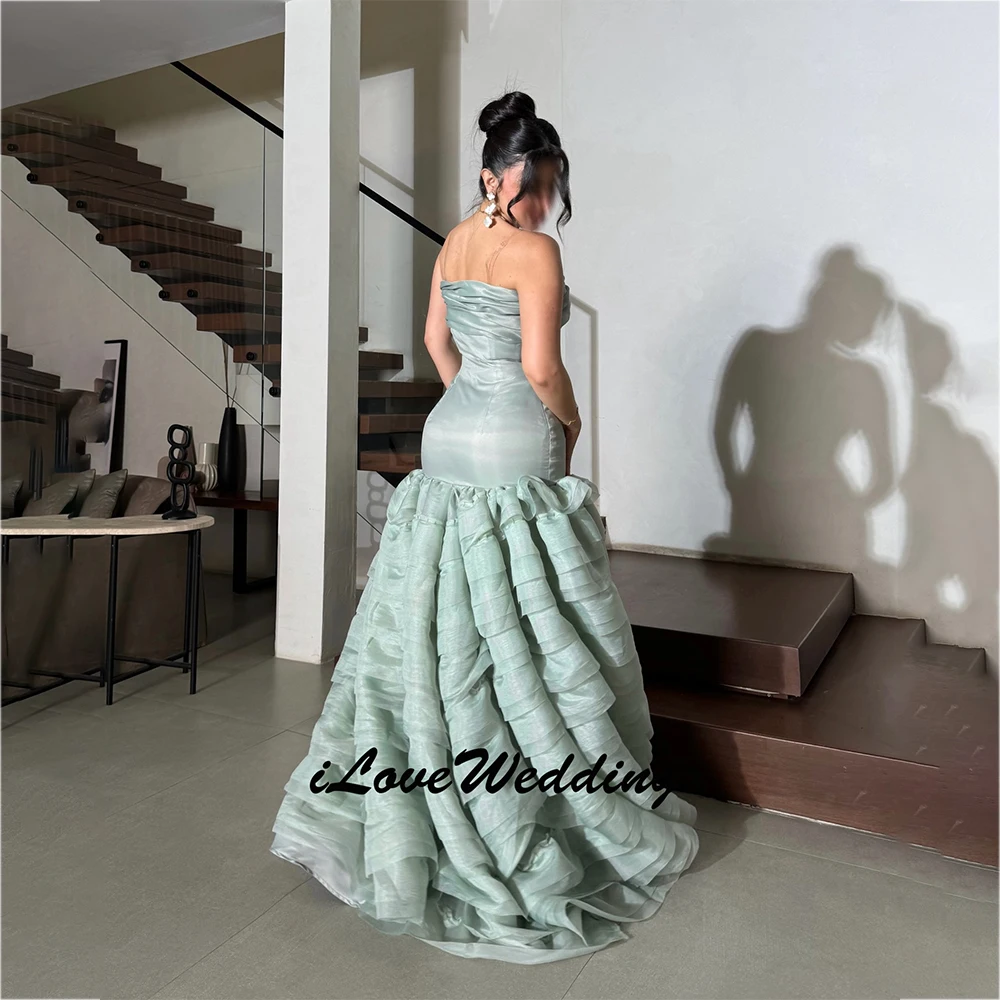 Romantic A Line Evening Dresses Multilayers Party Dress Strapless Dress Robe De Mariée Party Gown For Women 2025 Customized