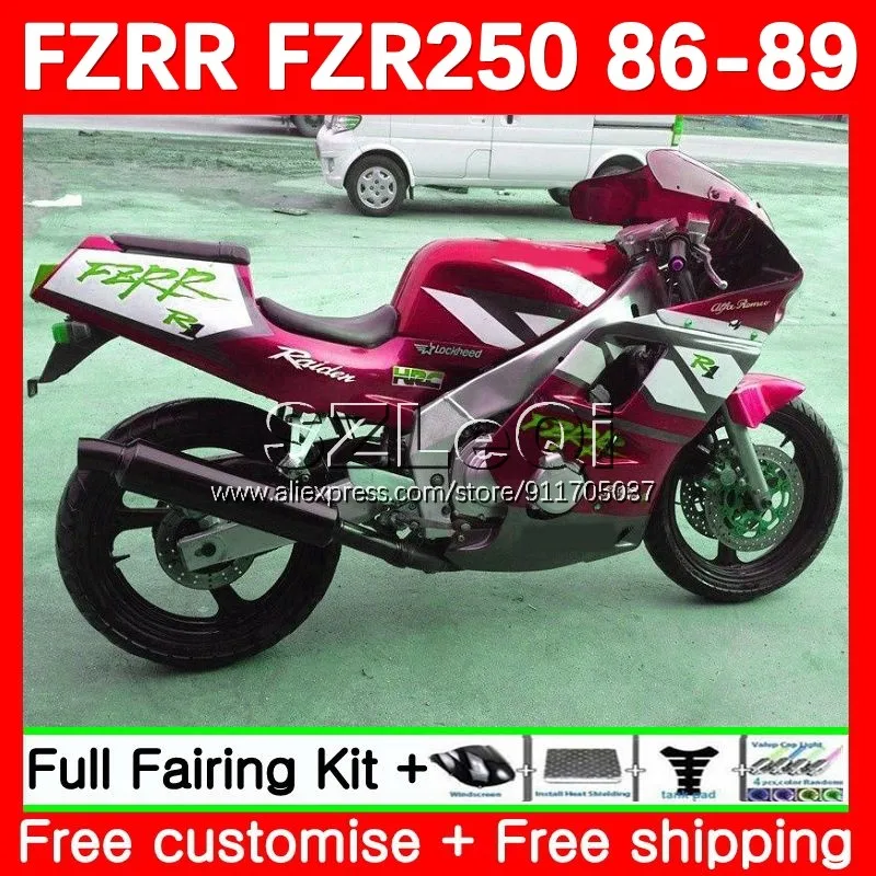 FZR250RR For YAMAHA FZR250 R FZRR FZR 250 250R FZR-250 RR 86 87 Metallic Red 88 89 149No.112 FZR250R 1986 1987 1988 1989 Fairing