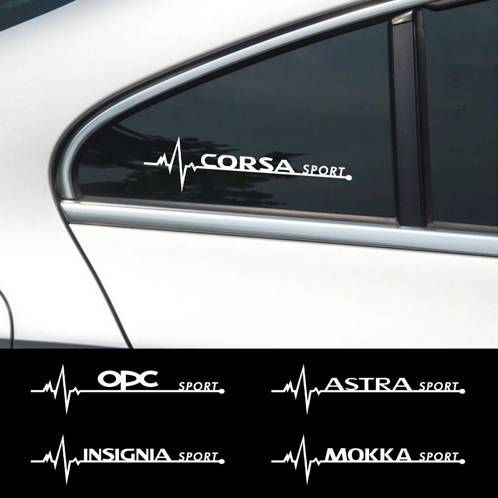 2pc PVC for OPEL opc Astra  H G J g Insignia Corsa Mokka vectra Zafira Antara Car Sticker Side Window Waterproof Decorate Decals