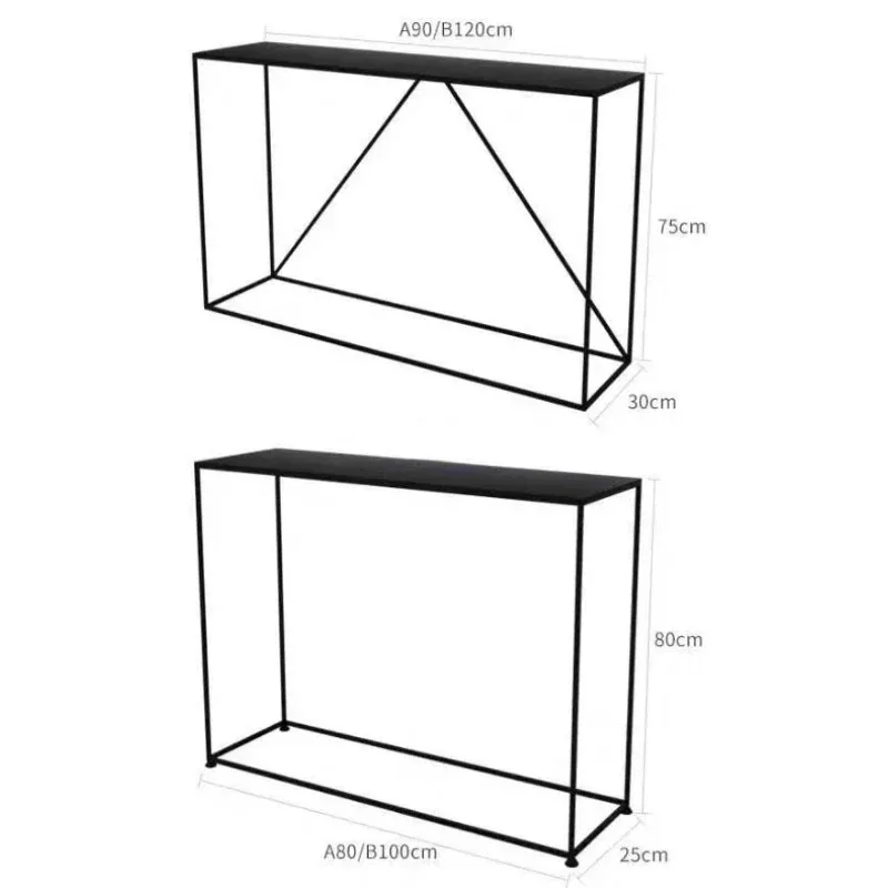 Table console nordique simple en fer forgé, tables de salon, table d'appoint pour la maison, armoires contre le mur, meubles de maison Z