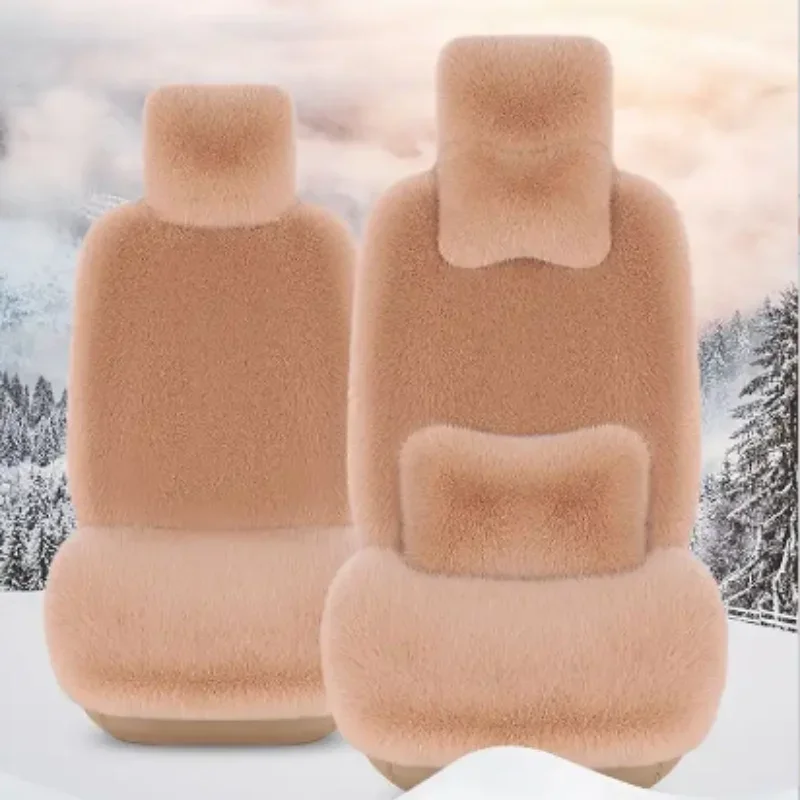 

1pc Car Seat Covers Set Fur Front Car Seat Cushion Faux Fur Universal Wool Car Seat Cover Winter Warm Plush Soft