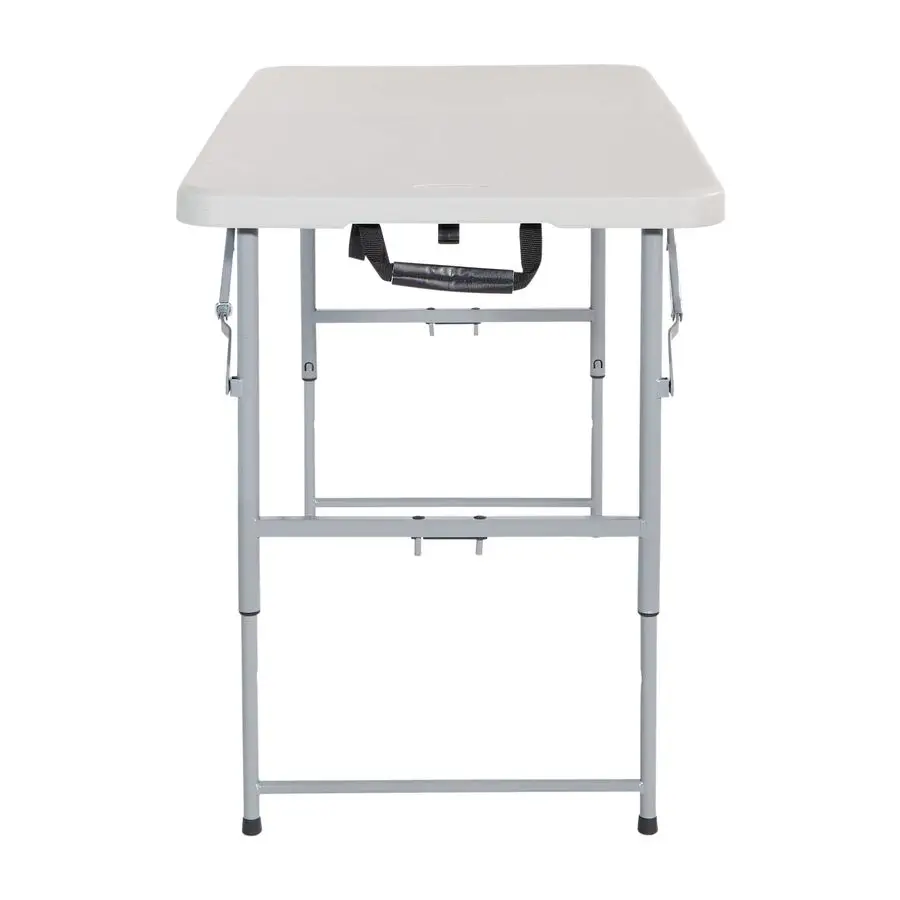 Star Resin Multipurpose Rectangle Table, 4Feet Long, Height Adjustable, Center Folding Table, Light Gray