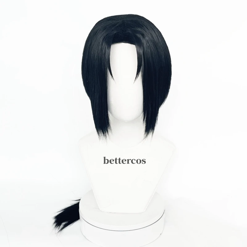 Uchiha Itachi Cosplay Wig Itachi Uchiha Long Straight Black Heat Resistant Synthetic Hair Anime Cosplay Wigs + Headband