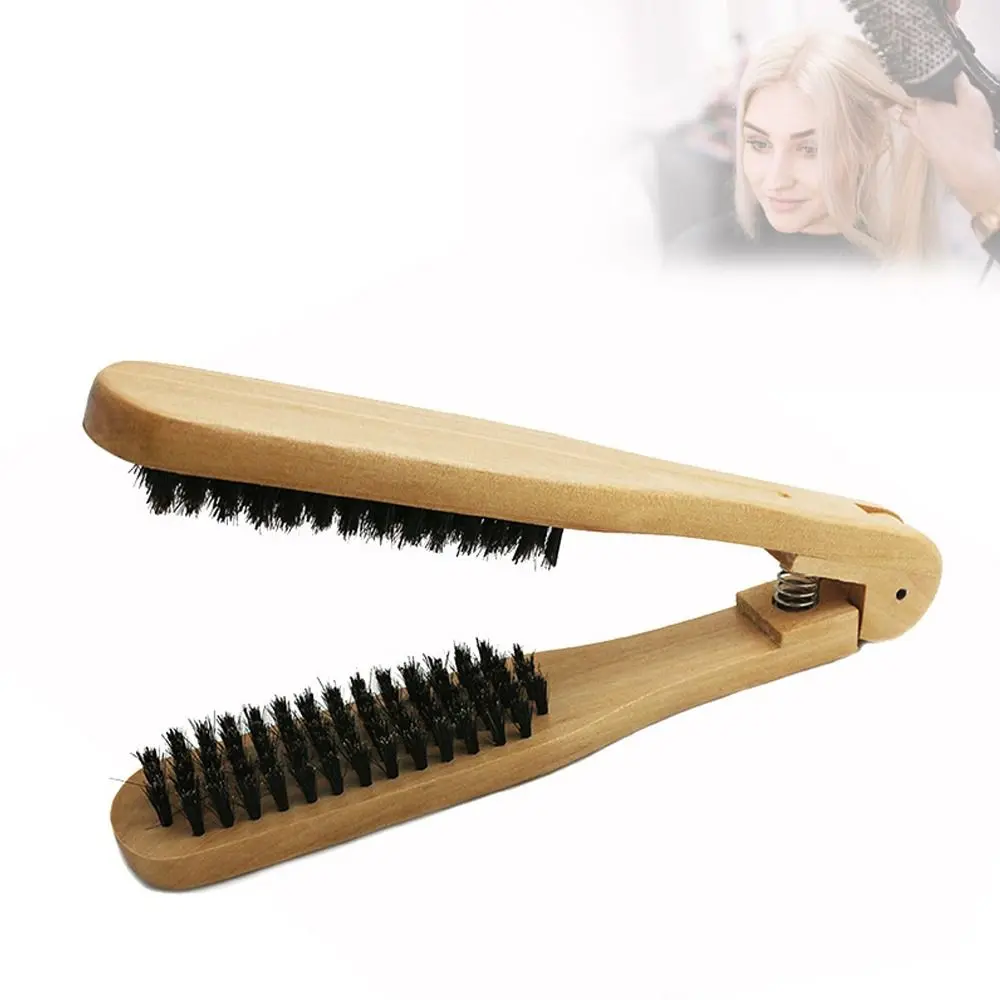 

Wooden Hairdressing Comb Portable V Shape Anti Static Hair Comb Double Brushes Hair Straightener Tool Hair Accessories