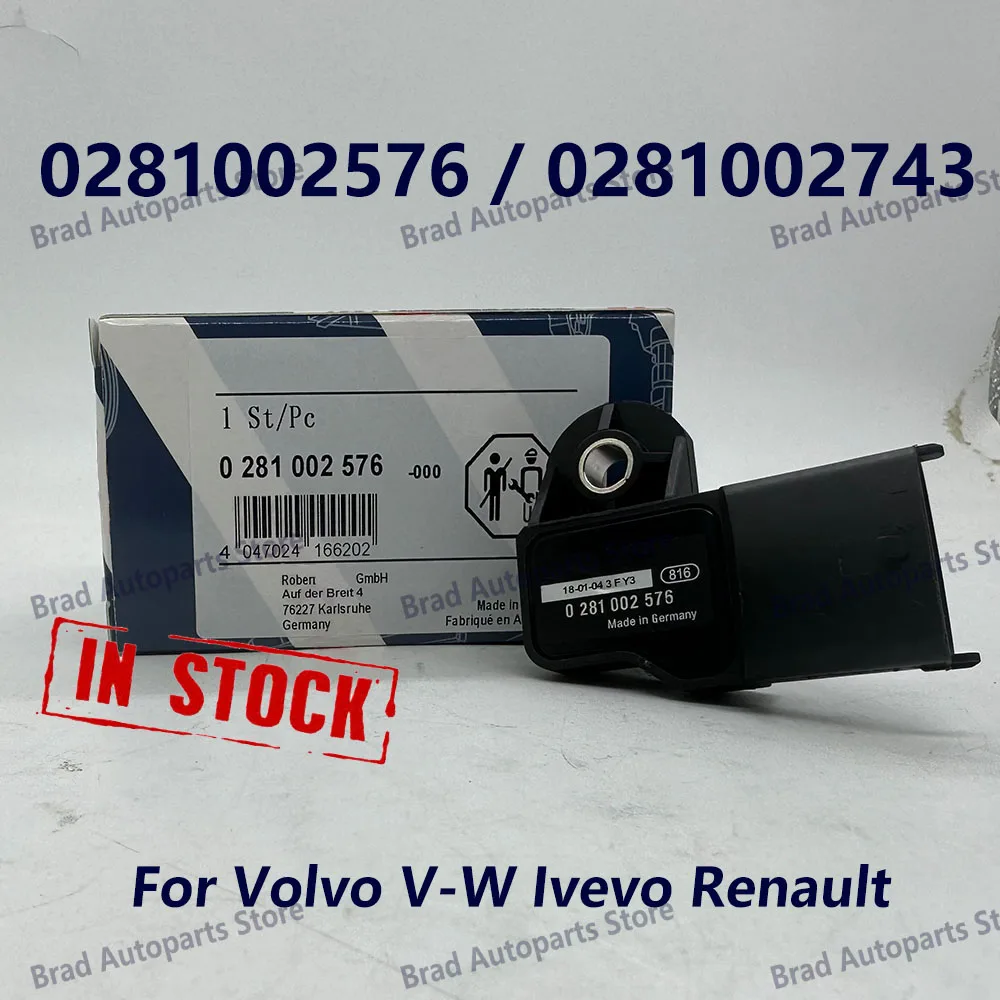 

New 0281002576 0281002743 Intake Manifold Pressure Sensor 281002576 20524936 0281006102 For Volvoo V-W Ivevoo Renaultt