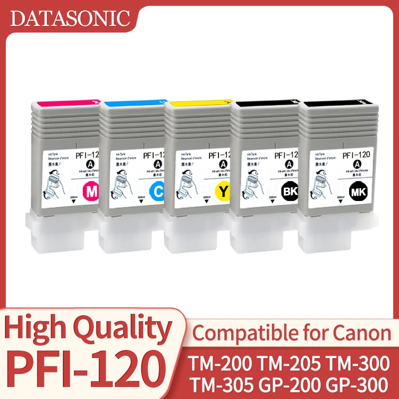 

1 ~ 5 шт. PFI-120 PFI120 PFI 120 картридж, совместимый с пигментными чернилами для принтера Canon TM-200 TM-205 TM-300 TM-305 GP-200 GP-300
