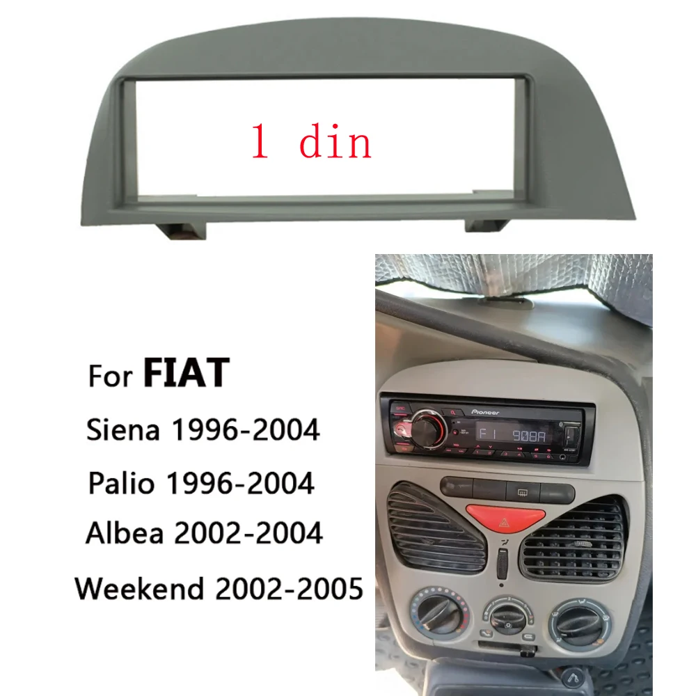 1 DIN Car Radio fascia for FIAT Siena Palio 1996-2004 Albea 2002-2004 Weekend 2002 Dash Trim Kit Surrounded Frame Dash Trim Kits