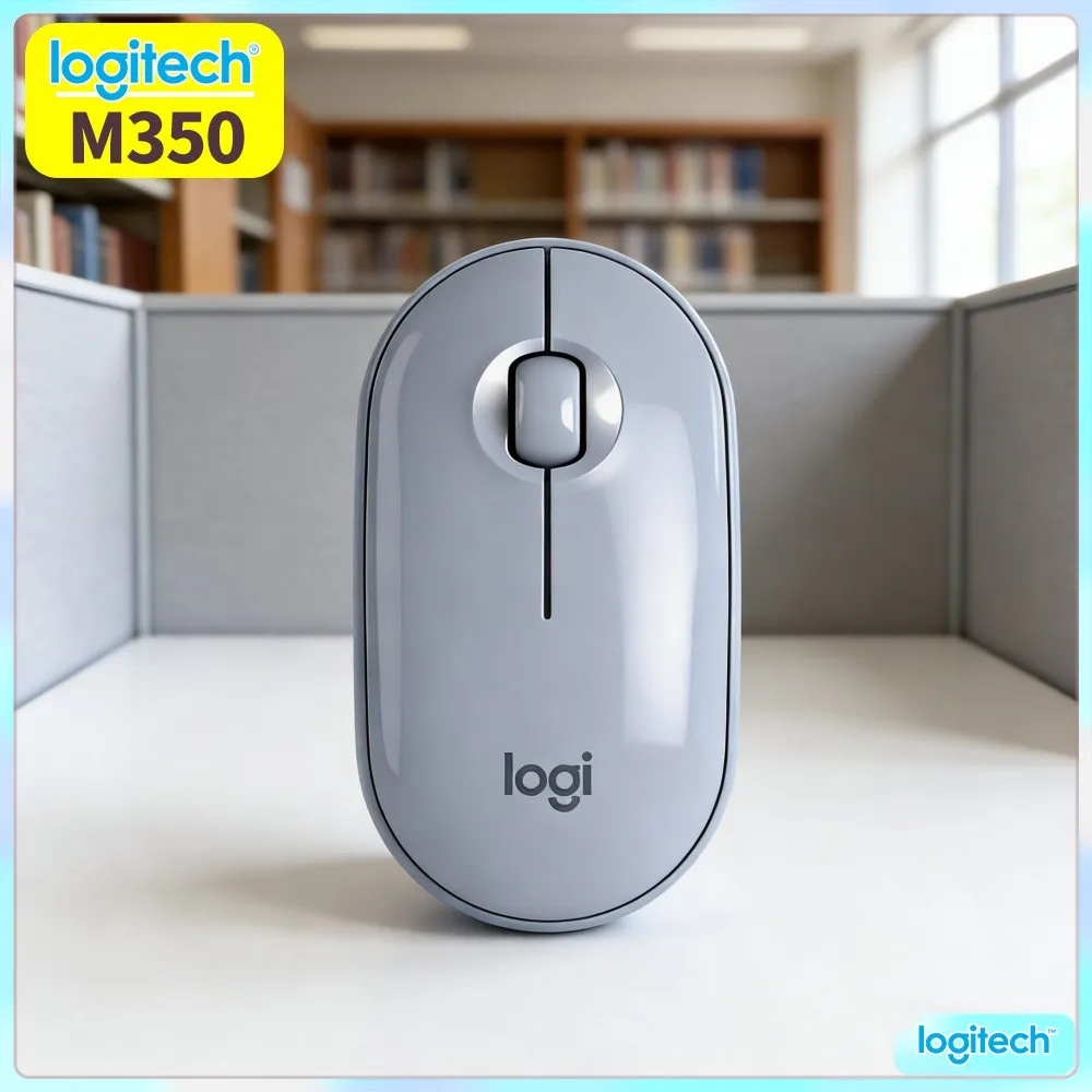 Logitech M350 PEBBLE Portable Long Battery Wireless Mouse 2.4G Bluetooth For Notebook PC Tablet Home Office Use