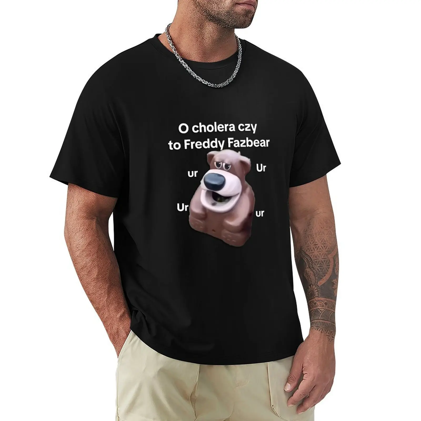 

O cholera czy to Freddy Fazbear T-Shirt korean fashion rapper graphic tees Men's t shirts