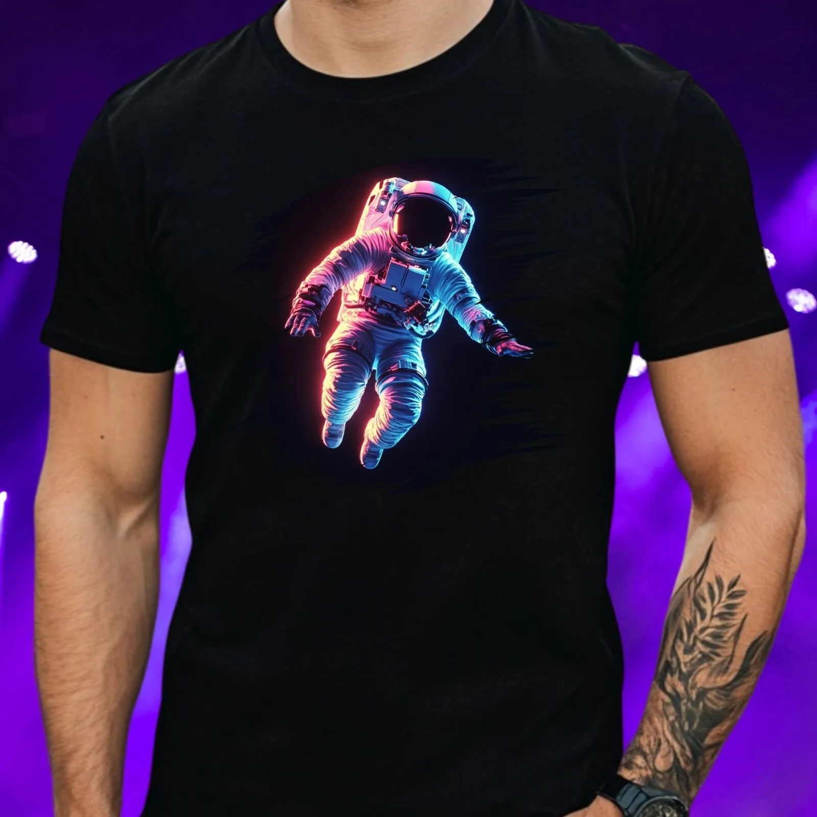Herren-T-Shirt aus Baumwolle mit Astronautenmotiv, Größe XS bis 5XL