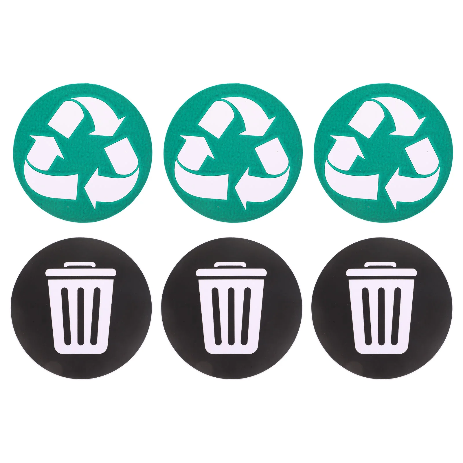 

6 Pcs Garbage Sorting Stickers Trash Recycling Adhesive Bins Labels Applique Can Pvc for