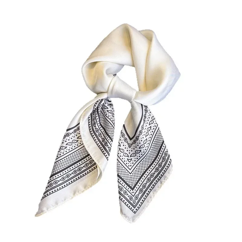 Scarf Designer Hijab Silk Female Shawl Wraps Bandana Hair Bands Headband Neckerchief Ribbon Foulards Femme Luxury Accesories