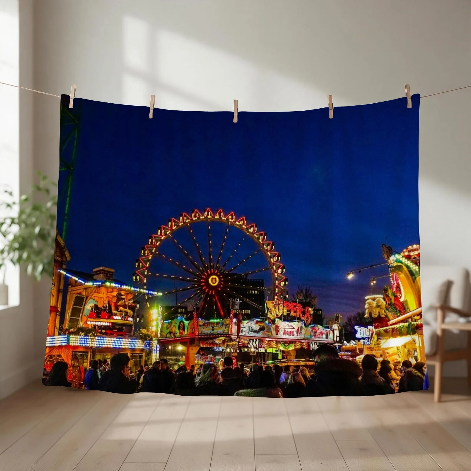 Fun Fair Throw Blanket couch cozy soft plush fuzzy picnic outdoor blanket
