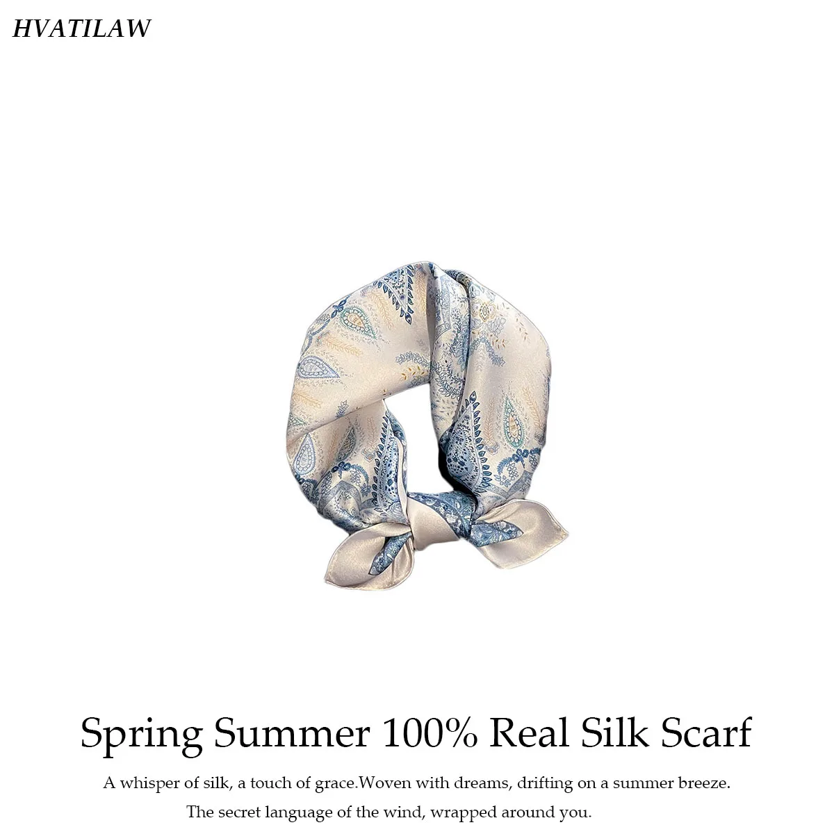 

100% Real Silk Scarf Spring Summer Women Elegant Luxury High-end Square Hair Neckerchief Lady Shawl Wrap Hijab Bandana Scarves
