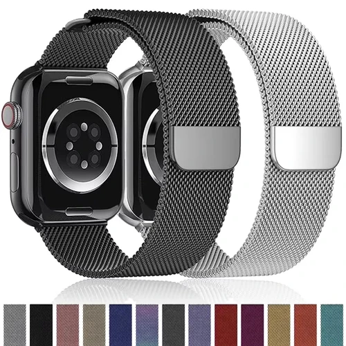 Imagen 1 del producto Correa Milanese Loop para Apple Watch Band Ultra 2 49mm 46 45 44 41 38 42mm Metal de acero inoxidable iWatch Series 10 9 8 7 6 5 4 3 2