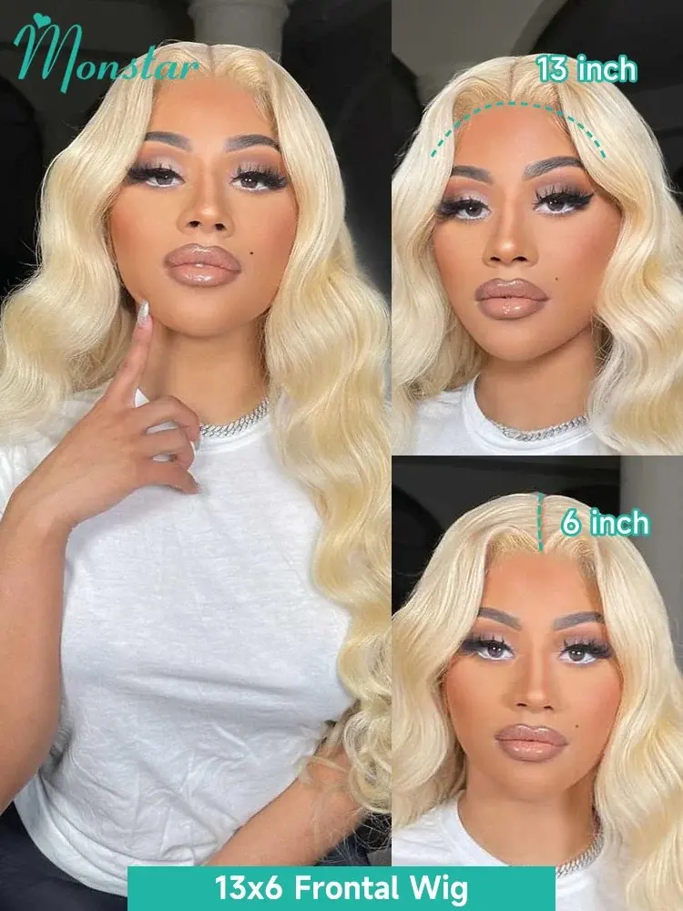 Blonde 613 HD Lace Wig 13x6 Human Hair 13X4 Frontal Blonde Colored Body Waves Glueless Waves 150 Density 38 40 Inch Wig