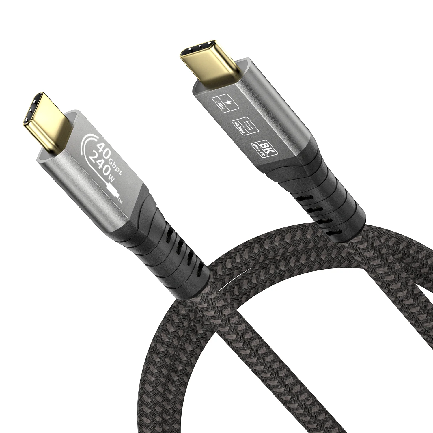 

CABLEDECONN USB4 8K Cable male male Thunderbolt 4 Compatible USB 4 Type-c Cable Ultra HD 8K@60Hz 240W Charging 40Gbps Data