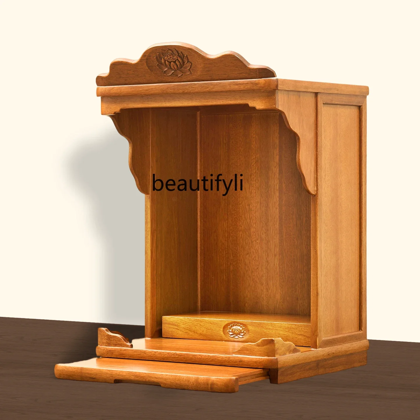 Solid wood Buddhist cabinet modern simple Buddhist platform standing cabinet Guanyin Bodhisattva God of Wealth offering table