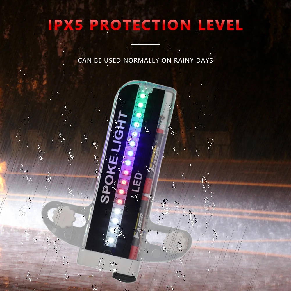 32LED Fietswiel Spaaklicht Waterdichte Fietsband Band Flitslichten Eenvoudige installatie Demontage voor nachtelijk fietsen