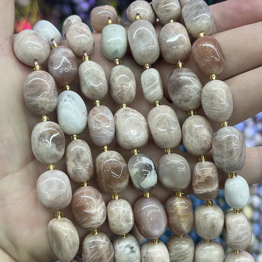 Natural Sunstone Conformal Irregular Faceted Loose For Jewelry Making DIY Necklace Bracelet 15''10x15mm