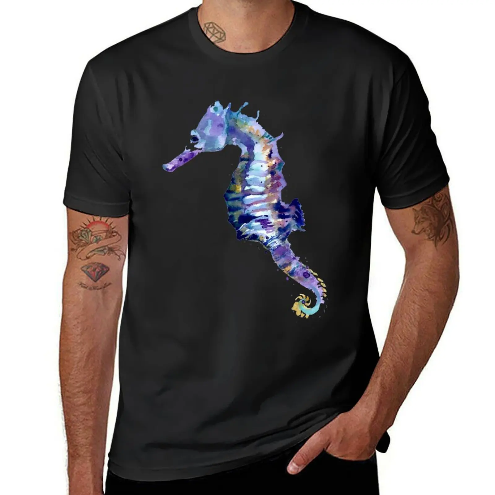 

Watercolor Seahorse T-Shirt funnys cute clothes tshirts for men