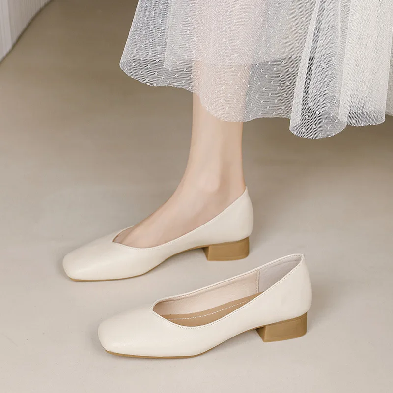 

Women's shoes 2026 new gentle fairy square toe single shoe flat bottom versatile women's shoes