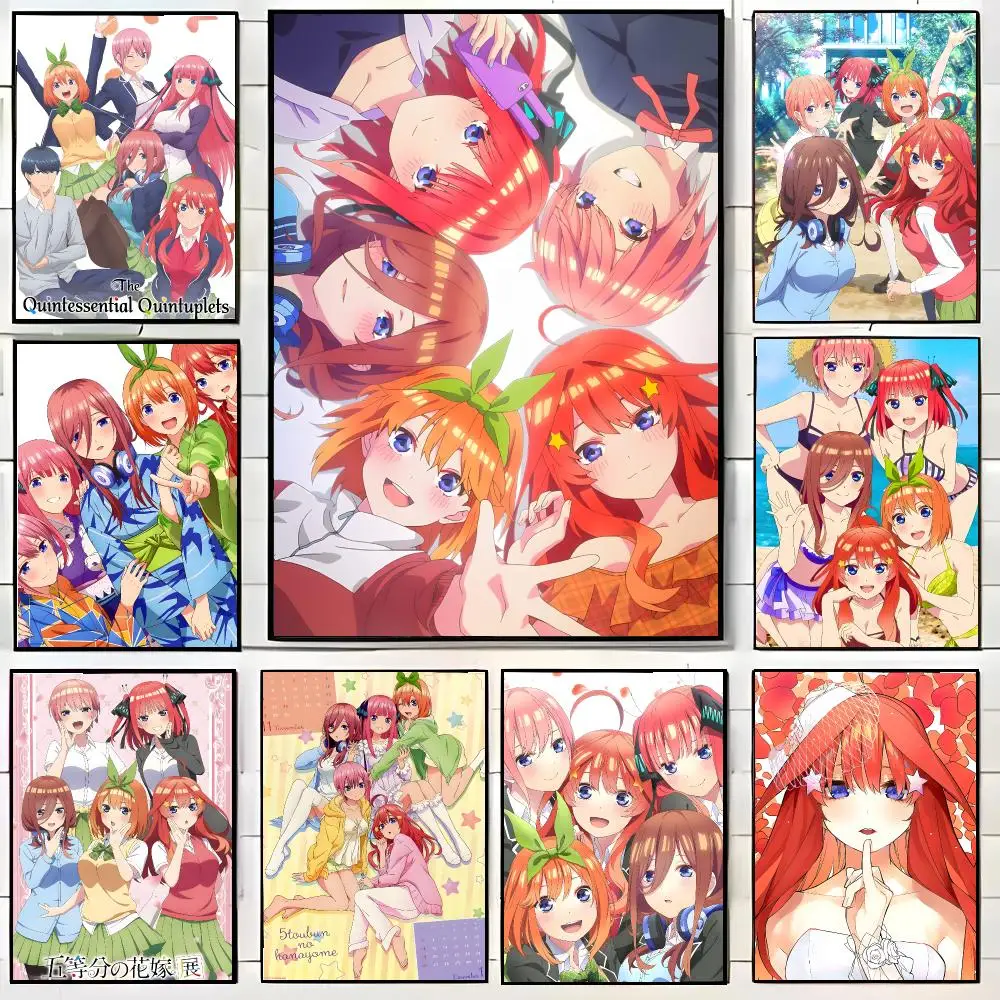 Q-Quintuplets Poster High-definition Waterproof Poster Stickers, Suitable For Bedroom, Living Room, Home Decoration