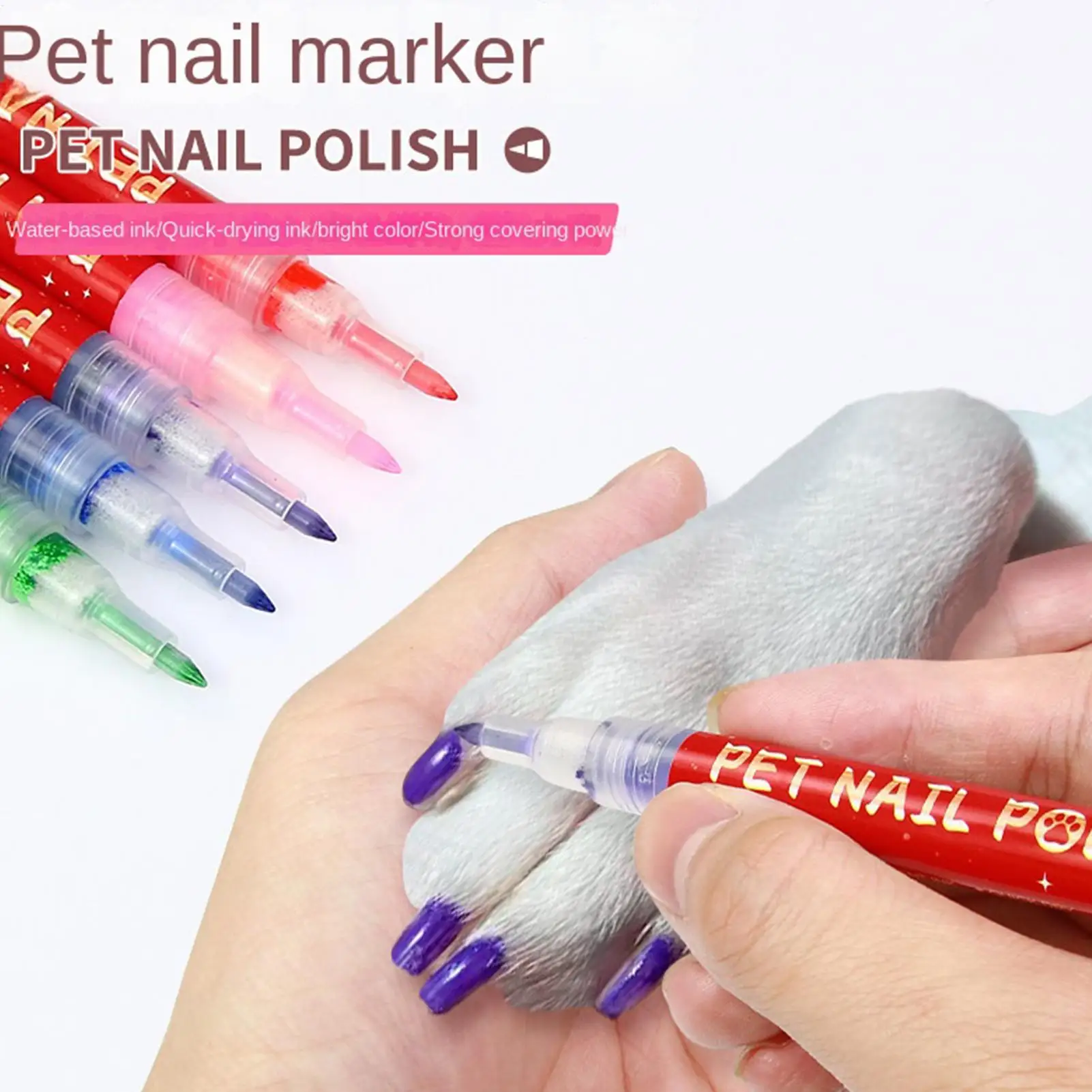 Dog Nail Paint Pen Set Cat Dog Nail Polish Marker Quick Drying Waterproof DIY Christmas Party Holiday Grooming Drawing Tool