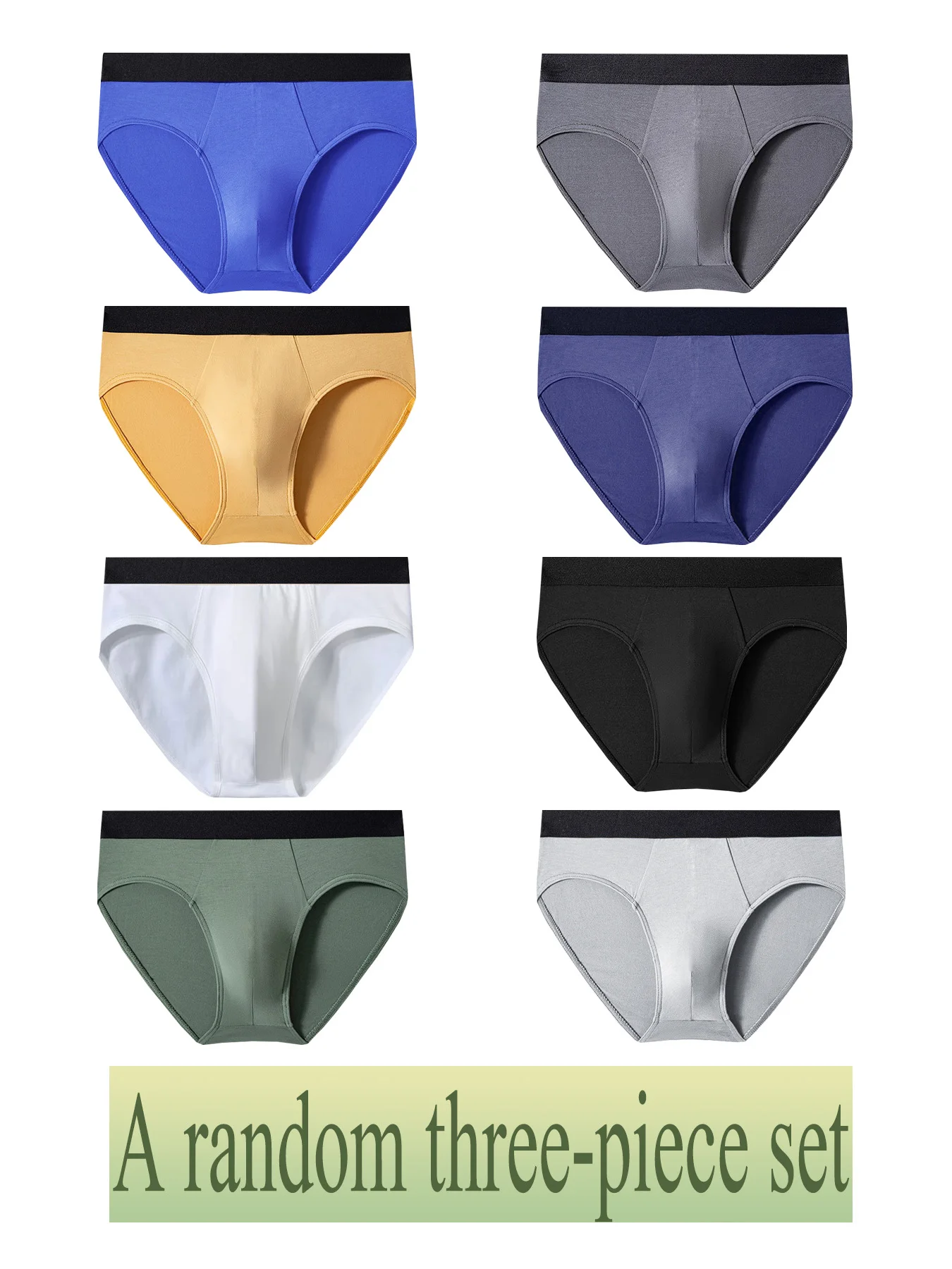 

A random three-piece set of everyday triangular underpants for comfortable and easy-to-wear men