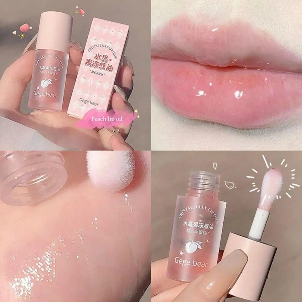 Crystal Jelly Lip Oil Hydrating Plumping Lip Coat For Lipstick Lipgloss Tinted Clear Lip Plumper Serum Lip Care Fruit Lip Balm