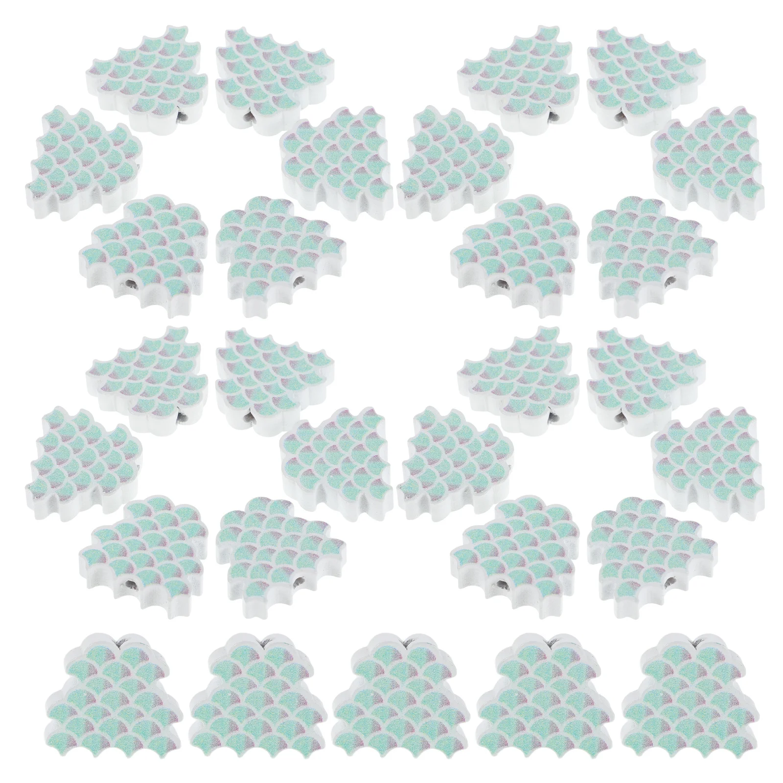 

100Pcs Fish Scale Wood Beads Natural Surface Wooden Spacer Charms for DIY Jewelry Making Crafts Bracelet Wreath Decoration