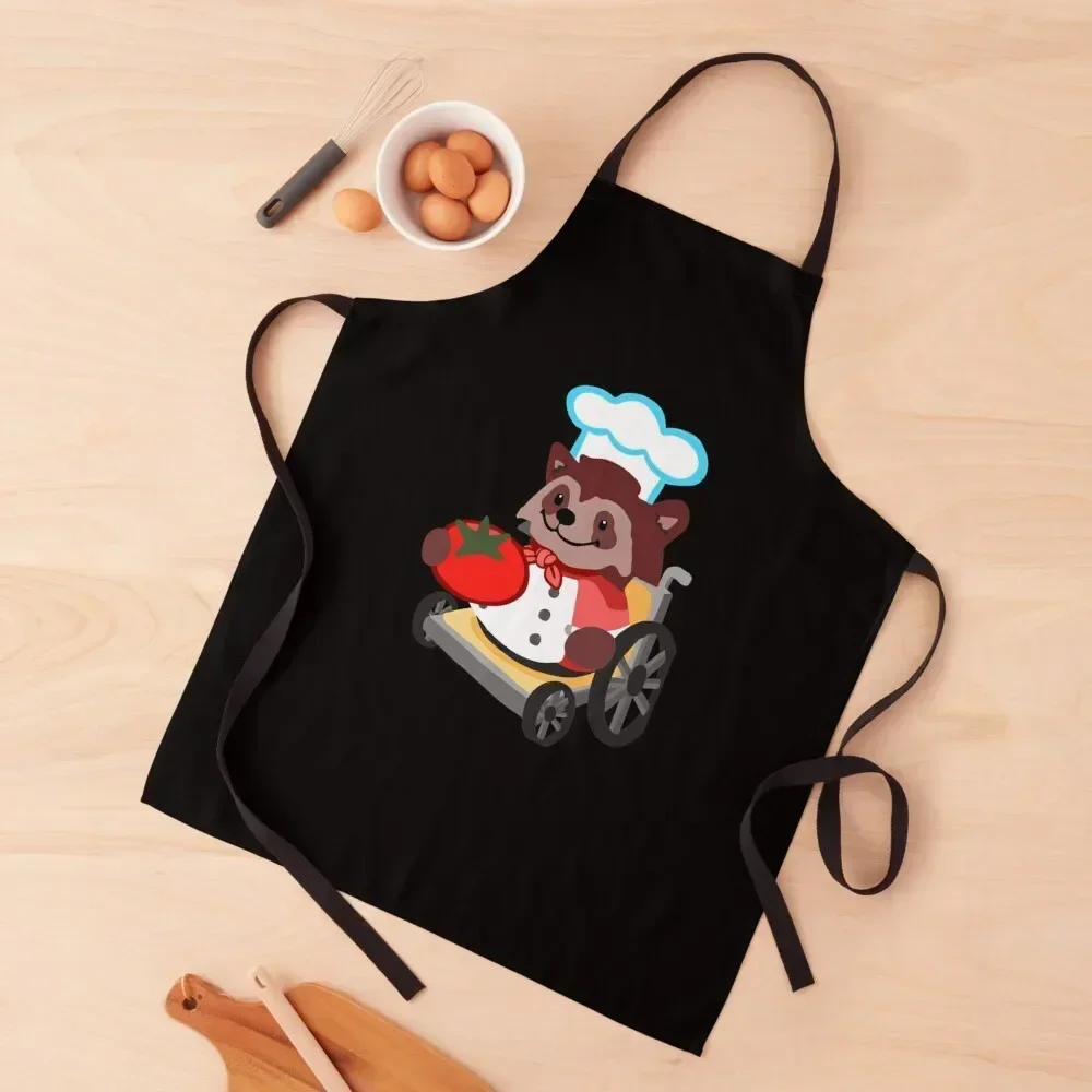 Overcooked wheelchair raccoon chef Apron For Men cleanings Kitchen Accessories 2022 Apron